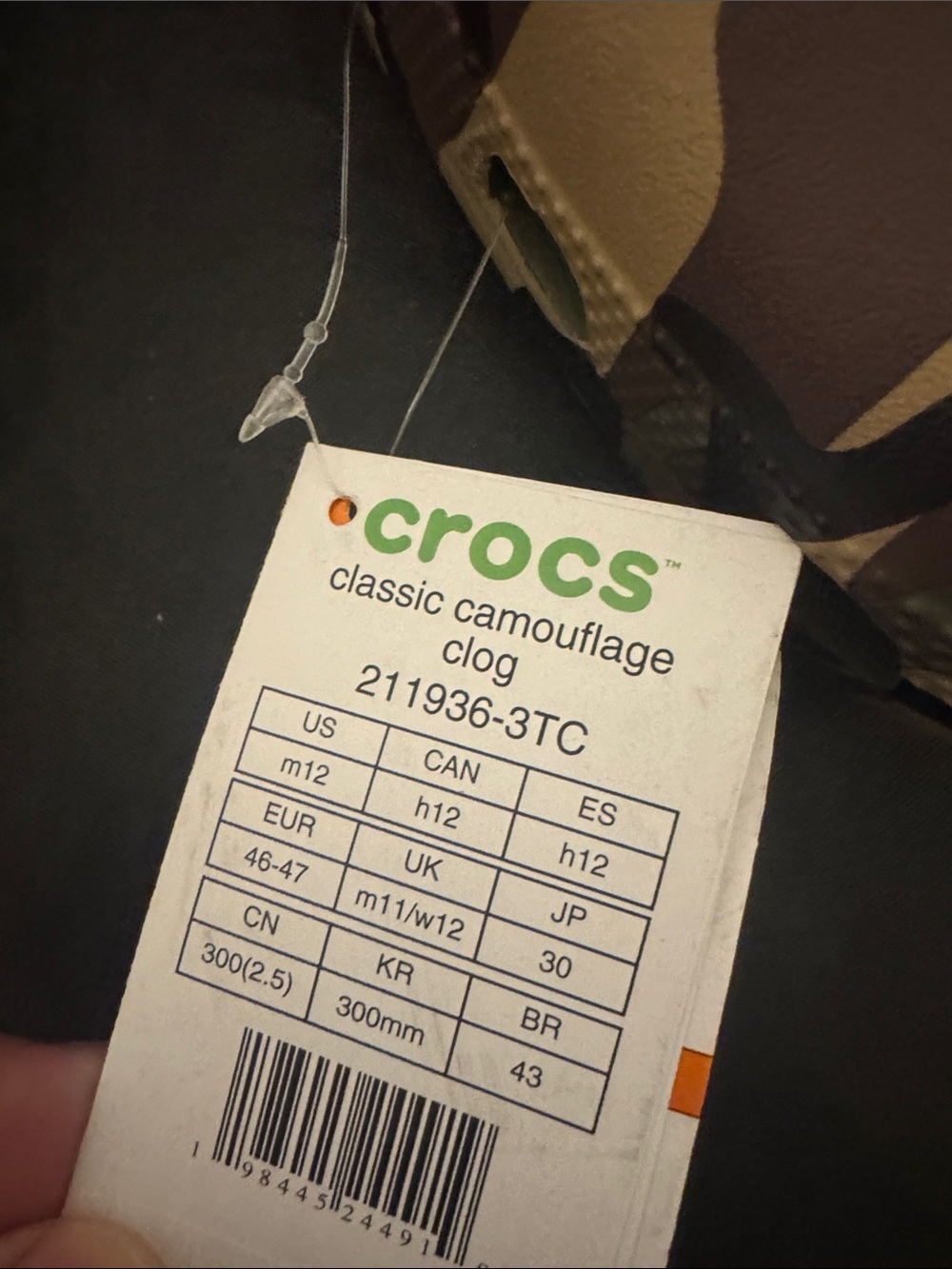 CROCS Camo Slip-On Clogs in Green and Brown - Picture 5 of 5